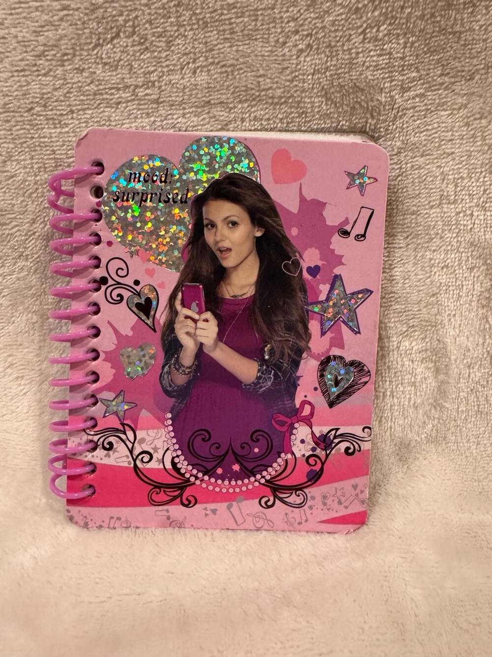 Victorious Nickelodeon Pink Spiral Pocket Notebook Journal Mood Surprised